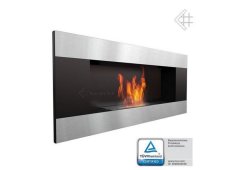 Kratki Delta 2 Horizontal Tuv Επιτοίχιο Τζάκι Βιοαιθανόλης Εσωτερικού Χώρου Μαύρο 90x14.7x40cm