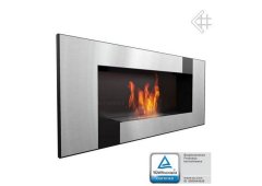 Kratki Delta 2 Qube Tuv Επιτοίχιο Τζάκι Βιοαιθανόλης Εσωτερικού Χώρου Μαύρο 90x14.7x40cm