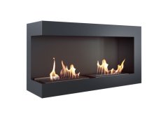 Kratki Delta L 900 Tuv Επιτοίχιο Τζάκι Βιοαιθανόλης Εσωτερικού Χώρου Μαύρο 90x28x48cm