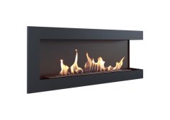 Kratki Delta P 1200 Tuv Επιτοίχιο Τζάκι Βιοαιθανόλης Εσωτερικού Χώρου Μαύρο 120x28x48cm