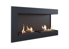 Kratki Delta P 900 Tuv Επιτοίχιο Τζάκι Βιοαιθανόλης Εσωτερικού Χώρου Μαύρο 90x22x48cm