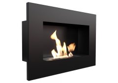 Kratki Delta Tuv Επιτοίχιο Τζάκι Βιοαιθανόλης Εσωτερικού Χώρου Μαύρο 60x14.2x40cm