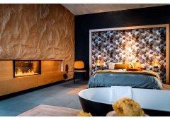 Faber E-MatriX 1050-400 I Επιτοίχιο Ηλεκτρικό Τζάκι 2000W 112.8x75.5cm Μαύρο