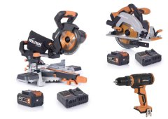 Evolution Combo Pack 1 Σετ Εργαλείων Φαλτσοκόπτης Δισκοπρίονο, Χειρός και Κρουστικό Δραπανοκατσάβιδο