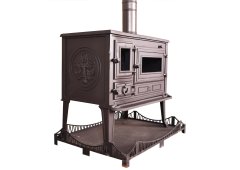 Χυτήρια Μισαηλίδη Glascow-013 Μαντεμένια Ξυλόσομπα με Φούρνο 15kW Γκρι