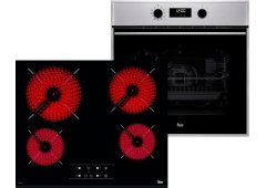 Teka HSB 644 Inox + TZ 6415 Φούρνος άνω Πάγκου 70lt με Κεραμικές Εστίες Π59.5εκ. Inox