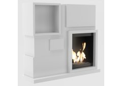 Kratki July Tuv Επιδαπέδιο Τζάκι Βιοαιθανόλης Εσωτερικού Χώρου Λευκό 109.1x31.8x96.9cm