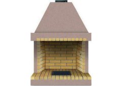 Superkamin Antico 75 Ανοιχτό Τζάκι Εσωτερικού Χώρου με Πυρότουβλο Καφέ 91x60x134cm