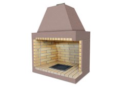 Superkamin Antico 80 Γωνιακό Τζάκι Εσωτερικού Χώρου με Πυρότουβλο Καφέ 96x60x134cm