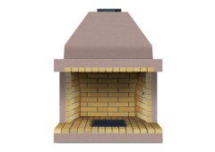 Superkamin Antico 90 Ανοιχτό Τζάκι Εσωτερικού Χώρου με Πυρότουβλο Καφέ 107x65x134cm