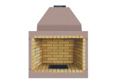 Superkamin Antico 90 Κλειστό Τζάκι Εσωτερικού Χώρου με Πυρότουβλο Καφέ 107x65x134cm