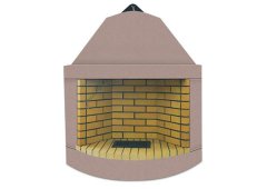 Superkamin Antico 84 Τζάκι Εσωτερικού Χώρου με Πυρότουβλο Καφέ 120x94x134cm