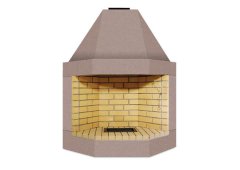 Superkamin Antico 90 Prisma Τζάκι Εσωτερικού Χώρου Μαντεμένιο Καφέ 110x68x143cm