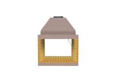 Superkamin Antico 80 Διαμπερές Τζάκι Εσωτερικού Χώρου με Πυρότουβλο Καφέ 118x65x158cm