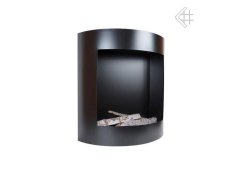 Kratki Rounded Tuv Επιτοίχιο Τζάκι Βιοαιθανόλης Εσωτερικού Χώρου Μαύρο 77.9x26x81cm