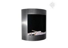 Kratki Rounded Tuv Επιτοίχιο Τζάκι Βιοαιθανόλης Εσωτερικού Χώρου Inox 77.9x26x81cm