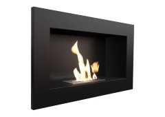 Kratki Golf Tuv Επιτοίχιο Τζάκι Βιοαιθανόλης Εσωτερικού Χώρου Μαύρο 64.8x14.4x37.4cm