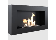 Kratki Golf Flat Tuv Επιτοίχιο Τζάκι Βιοαιθανόλης Εσωτερικού Χώρου Μαύρο 64.8x12x37.4cm