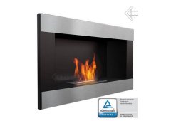 Kratki Golf Horizontal Tuv Επιτοίχιο Τζάκι Βιοαιθανόλης Εσωτερικού Χώρου Μαύρο 64.8x15x37.4cm