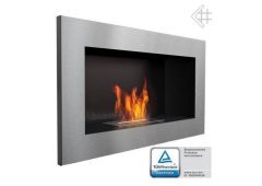 Kratki Golf Tuv Επιτοίχιο Τζάκι Βιοαιθανόλης Εσωτερικού Χώρου Μαύρο 64.8x15x37.4cm