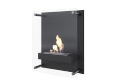 Kratki Plank Επιτοίχιο Τζάκι Βιοαιθανόλης Εσωτερικού Χώρου Μαύρο 45x16.6x45.2cm