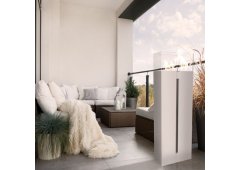 Kratki Romeo Tuv Επιδαπέδιο Τζάκι Βιοαιθανόλης Εξωτερικού Χώρου Λευκό 35.9x20.9x113.5cm