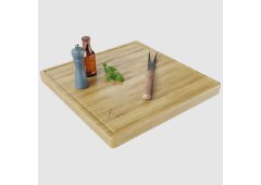 Drewniany Quadrum Blat Επιφάνεια Κοπής Ξύλινη Μπεζ 46x46cm