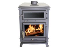 Syrios Rethimno KS-7003N Μαντεμένια Ξυλόσομπα με Φούρνο 15.8kW Γκρι