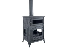 Χυτήρια Μισαηλίδη Leeds-020A Μαντεμένια Ξυλόσομπα με Φούρνο 15kW Γκρι