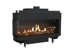 Kratki Leo L 100 G31 37 MBAR Ενεργειακό Τζάκι Αερίου 9.2kW Αριστερή Γωνία με Σταθερή Πόρτα