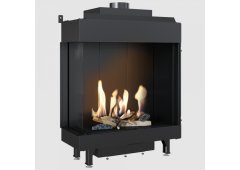 Kratki Leo L 76 62 G20 Ενεργειακό Τζάκι Αερίου Αερόθερμο 8.6kW Αριστερή Γωνία με Σταθερή Πόρτα