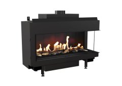 Kratki Leo P 100 G20 Ενεργειακό Τζάκι Αερίου 9kW Δεξιά Γωνία με Σταθερή Πόρτα