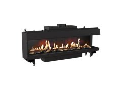 Kratki Leo P 200 G20 Ενεργειακό Τζάκι Αερίου 16kW Δεξιά Γωνία με Σταθερή Πόρτα