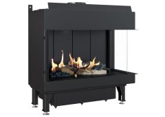 Kratki Leo P 70 G20 Ενεργειακό Τζάκι Αερίου 7.3kW Δεξιά Γωνία με Σταθερή Πόρτα