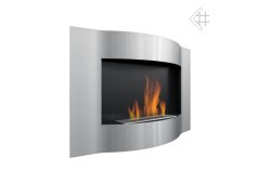 Kratki Lima Tuv Επιτοίχιο Τζάκι Βιοαιθανόλης Εσωτερικού Χώρου Ασημί 100x19.7x70cm