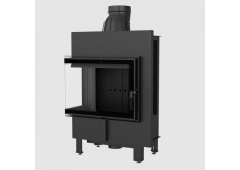 Kratki Lucy 12 L BS Ενεργειακό Τζάκι Ξύλου Αερόθερμο 12kW Αριστερή Γωνία με Ανοιγόμενη Πόρτα Black