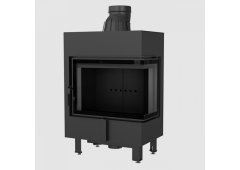 Kratki Lucy 12 P BS Ενεργειακό Τζάκι Ξύλου Αερόθερμο 12kW Δεξιά Γωνία με Ανοιγόμενη Πόρτα Black