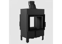 Kratki Lucy 12 T Ενεργειακό Τζάκι Ξύλου Αερόθερμο 12kW Διαμπερές με Ανοιγόμενη Πόρτα Black