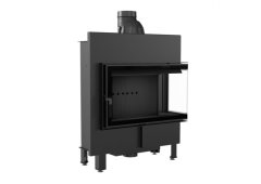 Kratki Lucy 14 Slim P BS Black Ενεργειακό Τζάκι Ξύλου 10kW Αριστερή Γωνία με Ανοιγόμενη Πόρτα