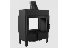 Kratki Lucy 14 T Ενεργειακό Τζάκι Ξύλου Αερόθερμο 14kW Διαμπερές με Ανοιγόμενη Πόρτα Black