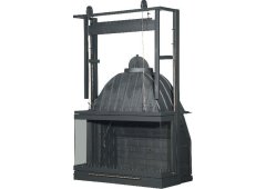 Χυτήρια Μισαηλίδη Τ-75 Panorama Τζάκι Εσωτερικού Χώρου με Πόρτα Μαντεμένιο Γκρι 87x52x140cm