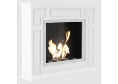 Kratki March Tuv Επιδαπέδιο Τζάκι Βιοαιθανόλης Εσωτερικού Χώρου Λευκό 100x25.25x85.7cm