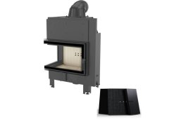 Kratki MBM L BS Ενεργειακό Τζάκι Ξύλου Αερόθερμο 10kW Αριστερή Γωνία με Ανοιγόμενη Πόρτα Black