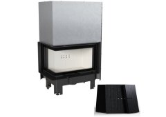 Kratki MBM L BS G Ενεργειακό Τζάκι Ξύλου Αερόθερμο 10kW Αριστερή Γωνία με Συρόμενη Πόρτα Black