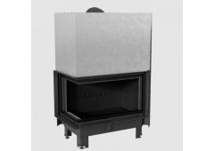 Kratki MBO L BS G Ενεργειακό Τζάκι Ξύλου Αερόθερμο 15kW Αριστερή Γωνία με Συρόμενη Πόρτα Black