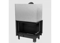 Kratki MBO P BS G Ενεργειακό Τζάκι Ξύλου Αερόθερμο 15kW Δεξιά Γωνία με Συρόμενη Πόρτα Black