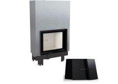 Kratki MBZ G Ενεργειακό Τζάκι Ξύλου Αερόθερμο 13kW Δεξιά Γωνία με Συρόμενη Πόρτα Black