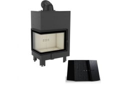 Kratki MBZ L BS Ενεργειακό Τζάκι Ξύλου Αερόθερμο 13kW Αριστερή Γωνία με Ανοιγόμενη Πόρτα Black