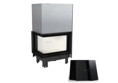 Kratki MBZ L BS G Ενεργειακό Τζάκι Ξύλου Αερόθερμο 13kW Δεξιά Γωνία με Συρόμενη Πόρτα Black