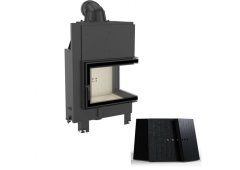 Kratki MBZ P BS Ενεργειακό Τζάκι Ξύλου Αερόθερμο 13kW Δεξιά Γωνία με Ανοιγόμενη Πόρτα Black